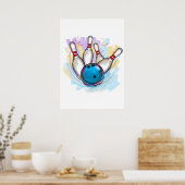 Digitales Bowling-Design Poster (Küche)