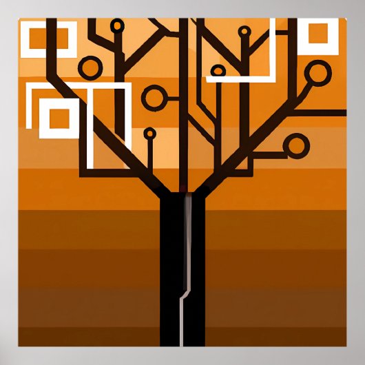 Digitales bunter Baum-KI-Kunstposter Poster (Vorne)