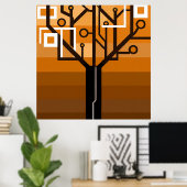 Digitales bunter Baum-KI-Kunstposter Poster (Heimbüro)