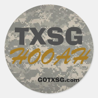 digitales camoTXSG, GOTXSG.com, HOOAH rundes Runder Aufkleber