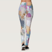 Digitales Camouflage Blau-Gelb-Rosa-Muster Leggings (Rückseite)