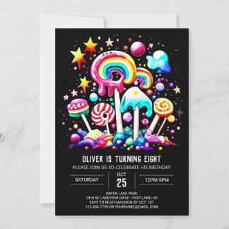 Digitales Candyland Dreamland Geburtstag Einladung