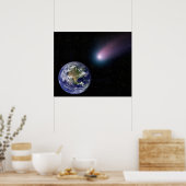 Digitales Composite eines Kometen, der sich in Ric Poster (Küche)