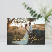digitales Dankeschön an Gold handwriting Hochzeit Karte (Stehend Vorderseite)