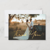 digitales Dankeschön an Gold handwriting Hochzeit  Karte (Vorderseite)