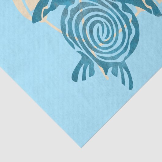 Digitales Design der Blue Ocean Turtle Seidenpapier (Ausschnitt)