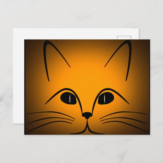 Digitales Design für Schwarz und Gold-Katzen Postkarte (Vorne/Hinten)