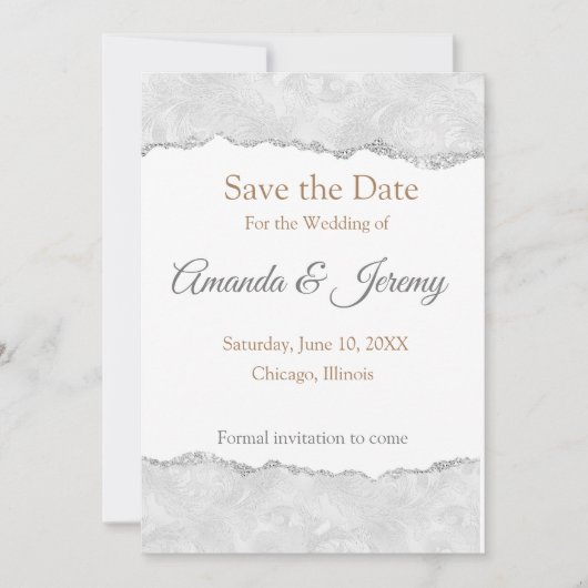 Digitales Elegant Save the Date (Vorderseite)