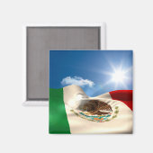 Digitales Flag-Rippling in Mexiko Magnet (Vorderseite/Rückseite)