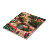 Digitales Foto Wüstenoase Blume Keramik Tile Fliese (Seite)