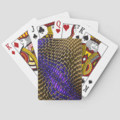 Digitales Geflecht aus sepiatnahem Draht auf Viole Spielkarten (Rückseite)