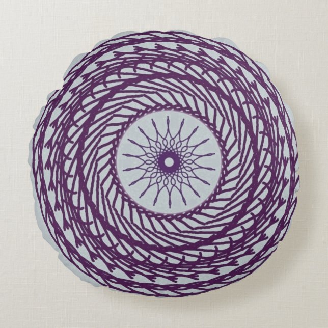 Digitales geometrisches Muster Rundes Kissen (Vorderseite)