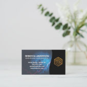 Digitales Globe | Modern Gold Corporate Logo Visitenkarte (Stehend Vorderseite)