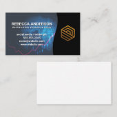 Digitales Globe | Modern Gold Corporate Logo Visitenkarte (Vorne/Hinten)