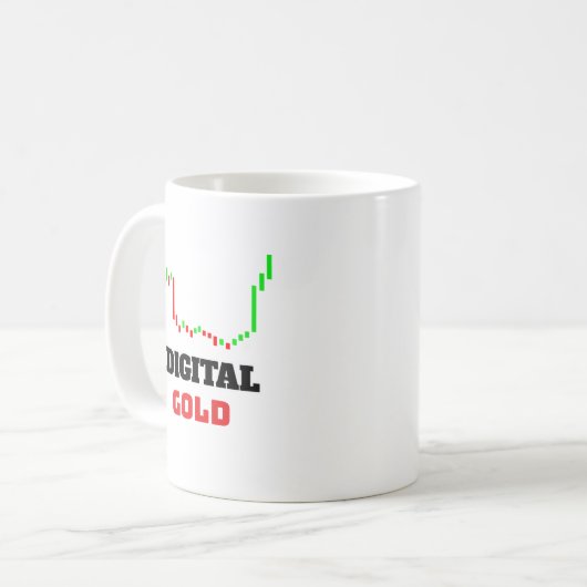 Digitales Gold Kaffeetasse (Vorderseite Links)