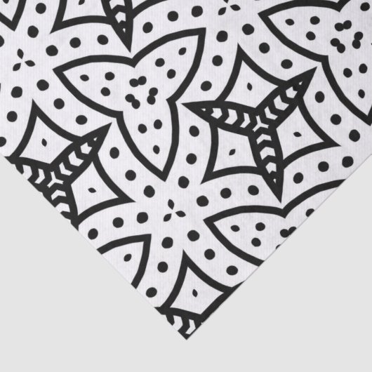 Digitales Grafikdesign in Schwarz und Weiß Seidenpapier (Detail)