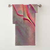 Digitales graues felsiges Satin, Pfirsich oder leb Badhandtuch Set (Insitu)