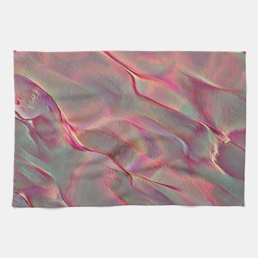 Digitales graues felsiges Satin, Pfirsich oder leb Geschirrtuch (Horizontal)