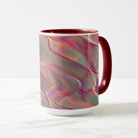 Digitales graues felsiges Satin, Pfirsich oder leb Tasse (VorderseiteRechts)