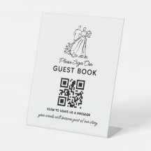 Digitales Hochzeitsgästebuch QR-Code Schild