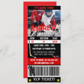 Digitales Hockey-Ticket Geburtstag mit Foto Einladung (Vorne/Hinten)