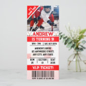 Digitales Hockey Ticket Geburtstag mit Foto Einladung (Stehend Vorderseite)