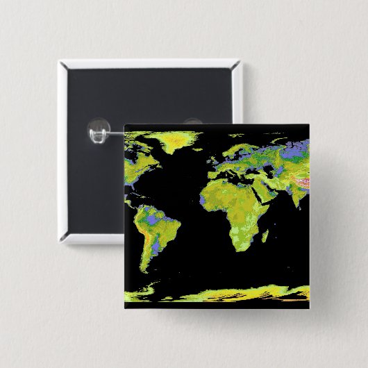 Digitales Höhenmodell der Kontinente auf Ea Button (Vorne & Hinten)