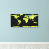 Digitales Höhenmodell der Kontinente auf Ea Leinwanddruck (Insitu (Holzboden))