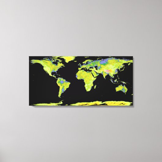 Digitales Höhenmodell der Kontinente auf Ea Leinwanddruck (Vorderseite)