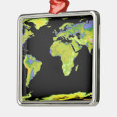 Digitales Höhenmodell der Kontinente auf Ea Silbernes Ornament (Links)