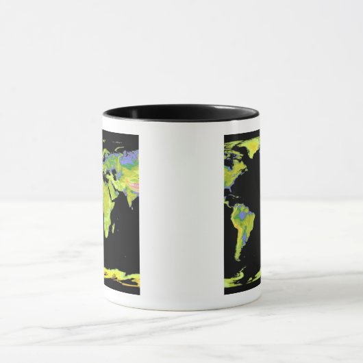 Digitales Höhenmodell der Kontinente auf Ea Tasse (Zentrum)