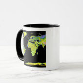 Digitales Höhenmodell der Kontinente auf Ea Tasse (Vorderseite Links)