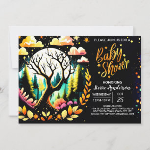 Digitales in die Woods Celebration Baby Shower Einladung