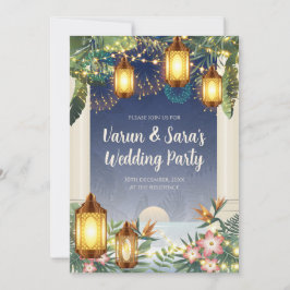 Digitales indisches Hochzeitsjunges-Party lädt ein Einladung