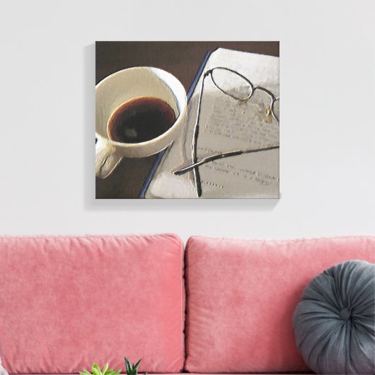 Digitales Kaffeeöl auf Leinwand (Insitu (Wohnzimmer))