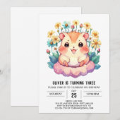Digitales KinderHamster zum Geburtstag Einladung (Vorne/Hinten)