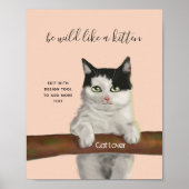 Digitales Kinderzimmer mit Schwarzweiß-Cat-Malerei Poster (Vorne)