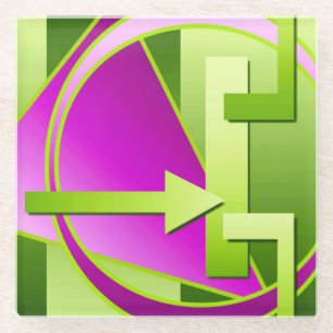 Digitales Kunstdruckbild "Circuit Diagramm", grün Glasuntersetzer