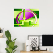 Digitales Kunstdruckbild "Circuit Diagramm", grün  Poster (Heimbüro)