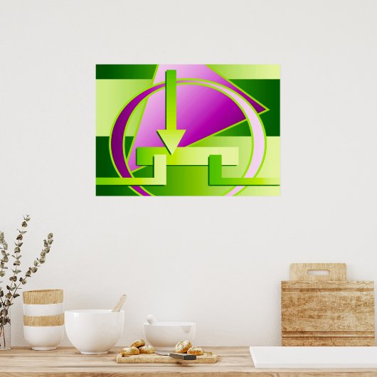 Digitales Kunstdruckbild "Circuit Diagramm", grün  Poster (Küche)