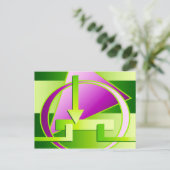 Digitales Kunstdruckbild "Circuit Diagramm", grün Postkarte (Stehend Vorderseite)
