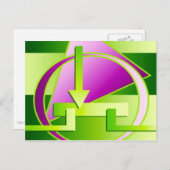 Digitales Kunstdruckbild "Circuit Diagramm", grün Postkarte (Vorne/Hinten)