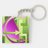 Digitales Kunstdruckbild "Circuit Diagramm", grün Schlüsselanhänger (Rückseite)