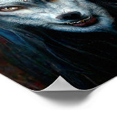 Digitales Kunstportrait eines Werwolfs Poster (Ecke)