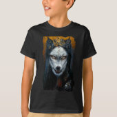 Digitales Kunstportrait eines Werwolfs T-Shirt (Vorderseite)