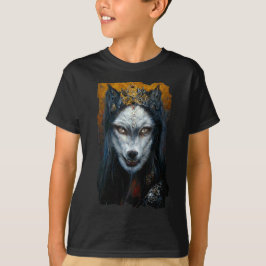 Digitales Kunstportrait eines Werwolfs T-Shirt