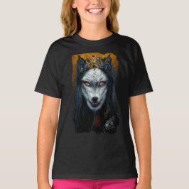 Digitales Kunstportrait eines Werwolfs T-Shirt