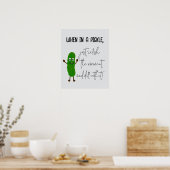 Digitales Kunstportrait In einem Pickle Dill Meme Poster (Küche)