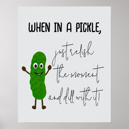 Digitales Kunstportrait In einem Pickle Dill Meme Poster (Vorne)