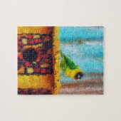 Digitales Kunstpuzzle - Papagei im Zoo Puzzle (Horizontal)